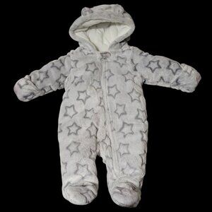 Wonder Nation Infant Hooded Snowsuit With Mitten Cuffs 3-6 Months